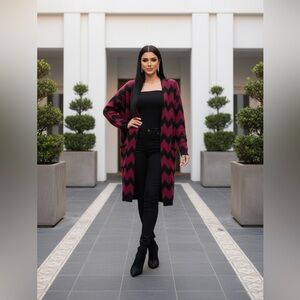 Crimson and Black Long Jacket